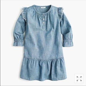 Crewcuts girls chambray ruffle eyelet dress 3